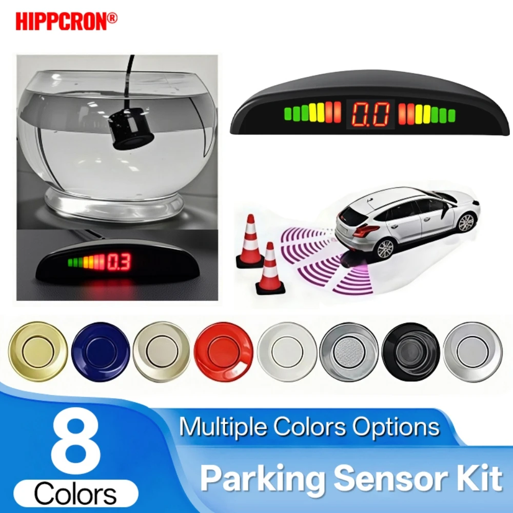 Hippcron Reverse Parking Sensor Kit - 4 Sensors with LED Display